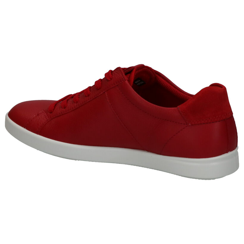 Ecco Leisure Rode Sneakers in leer (275317)