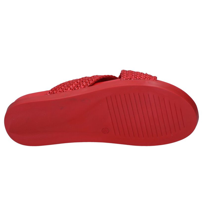 Inuovo Nu-pieds plates en Rouge pour femmes (250987)