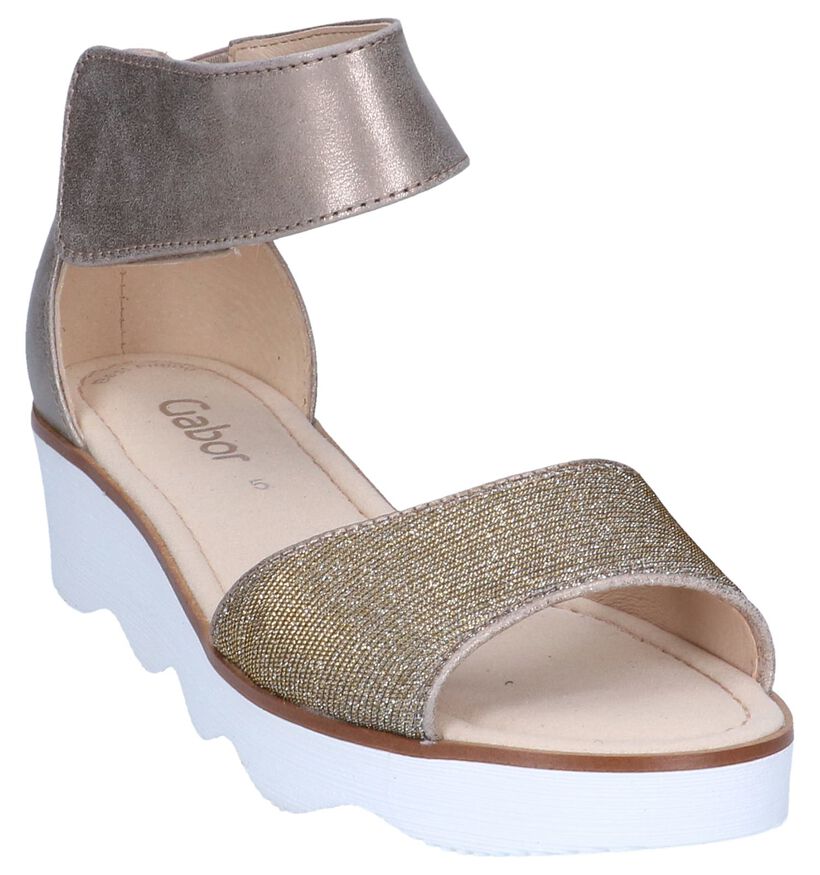 Gouden Sandalen Gabor Best Fitting in stof (245453)