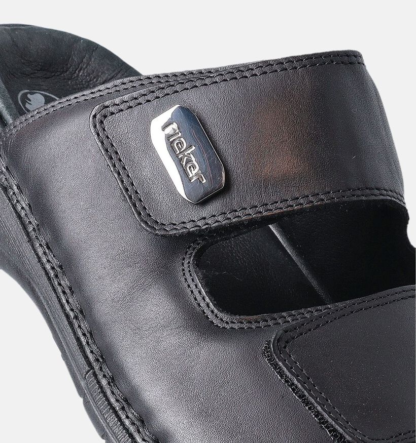 Rieker Zwarte Slippers Velcro voor heren (366091)
