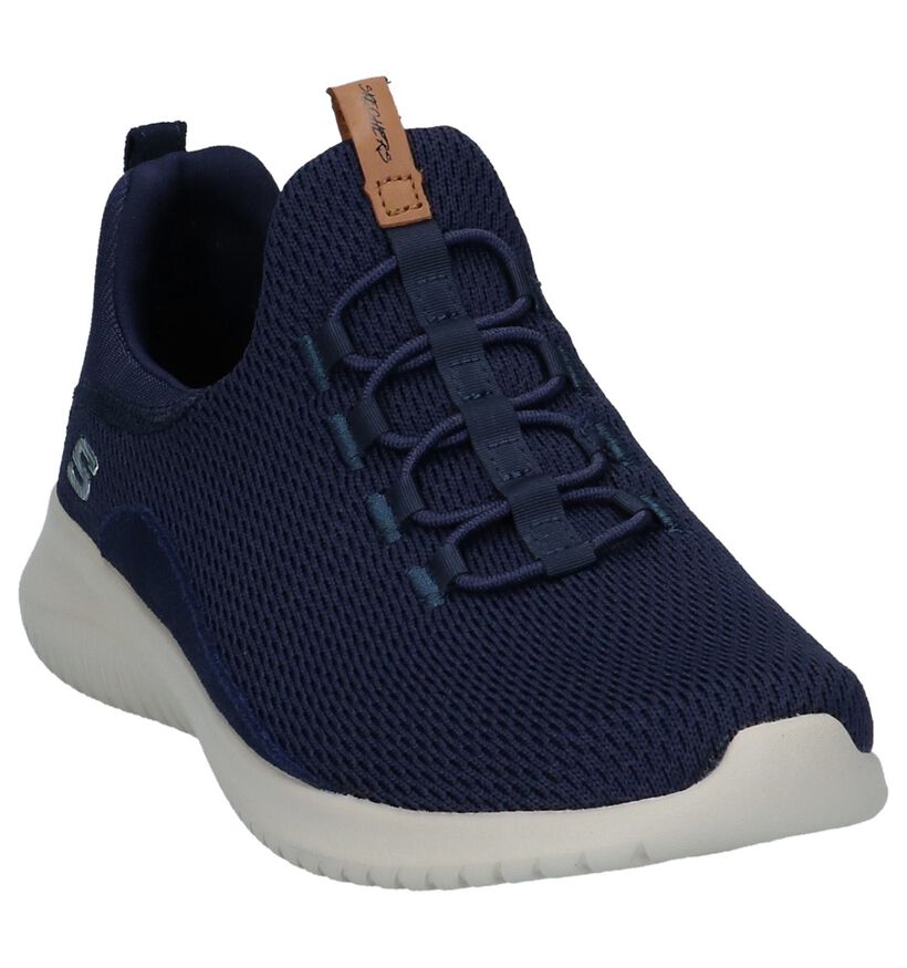 Skechers Ultra Flex Donker Blauwe Sneakers in stof (224266)