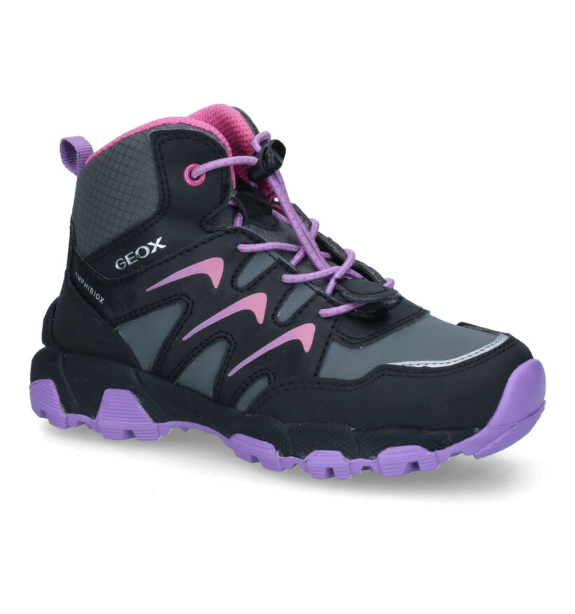 Geox Magnetar Zwarte Wandelschoenen in stof (317655)