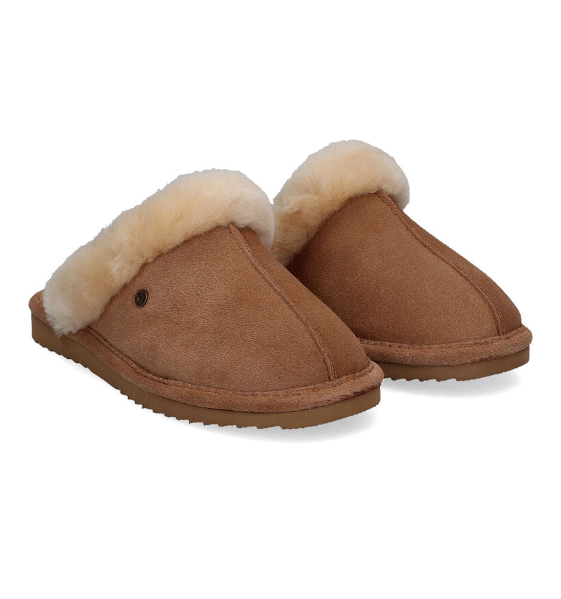 Warmbat Lismore Bruine Wollen Pantoffels voor dames (329914)