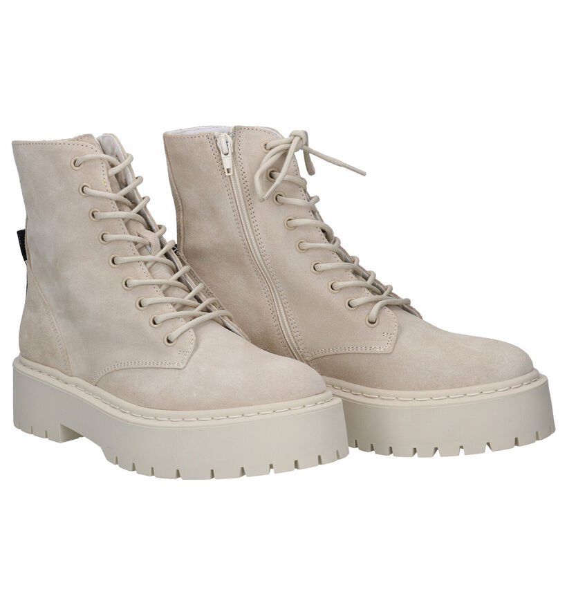 Steve Madden Skylar Beige Boots in nubuck (300598)