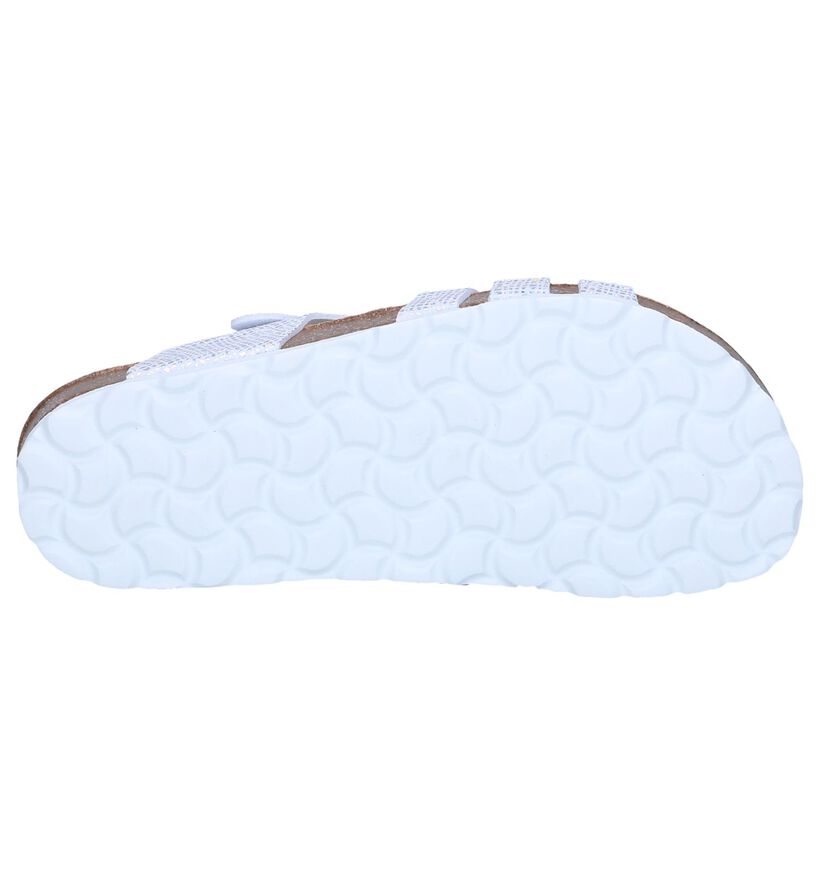 Zilveren Slippers Milo & Mila in stof (241322)