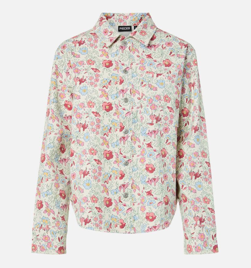 Pieces Salume Denim Lichtbeige/Roze Hemd voor dames (369195)