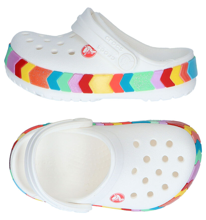 Crocs Chevron Beaded Clog Sandales en Blanc pour filles (289805)