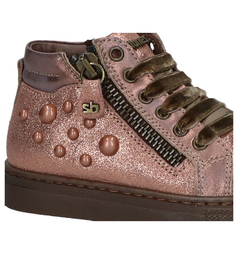 STONES and BONES Chaussures hautes en Or rose en cuir (223368)