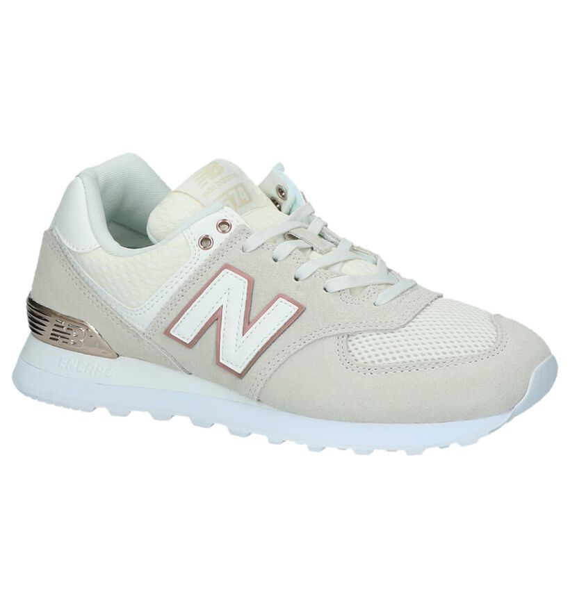 New Balance WL574 Baskets en Rose pour femmes (301950) - pour semelles orthopédiques