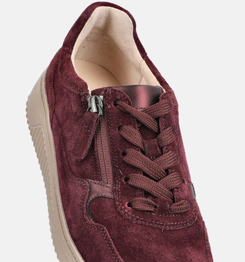 Gabor Bordeaux Sneakers voor dames (376982) - geschikt voor steunzolen