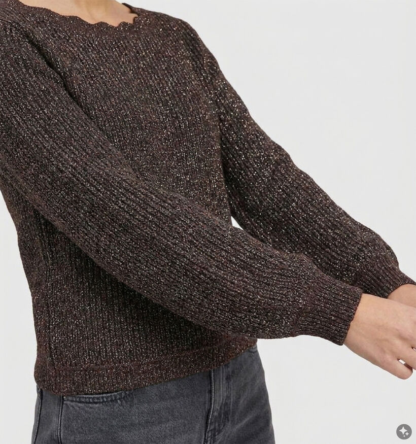 Vila Cutie Scallop Boatneck Bruine Trui voor dames (378492)
