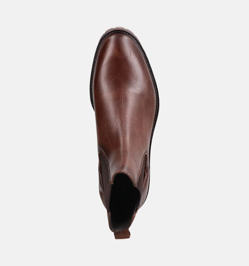 Berkelmans Paletti Bottines Chelsea en Cognac pour hommes (379064) - pour semelles orthop&eacute;diques