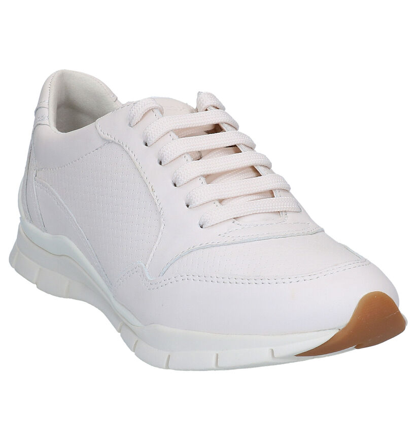 Geox Sukie Witte Veterschoenen in leer (285590)
