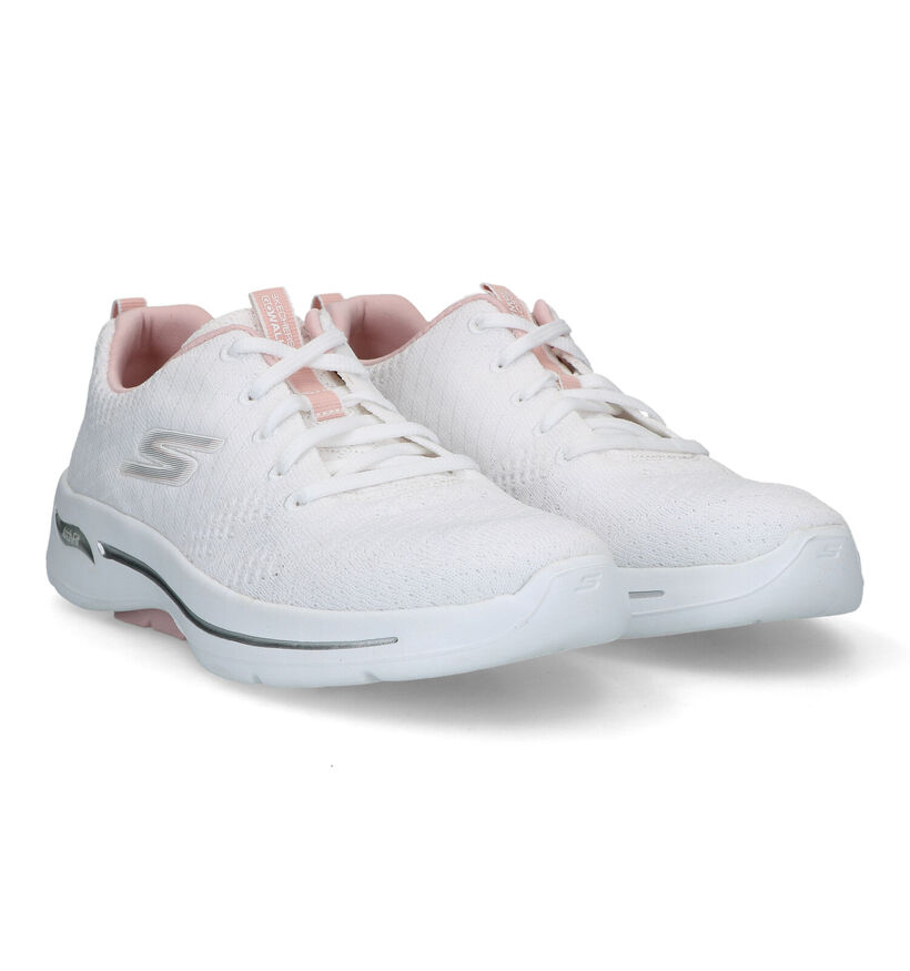 Skechers Go Walk Arch Fit Witte Sneakers voor dames (319365) - geschikt voor steunzolen