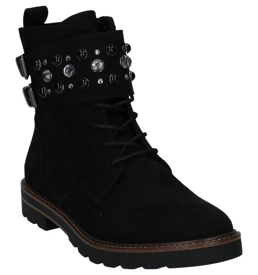 Zwarte Boots met Veters Marco Tozzi in stof (222099)