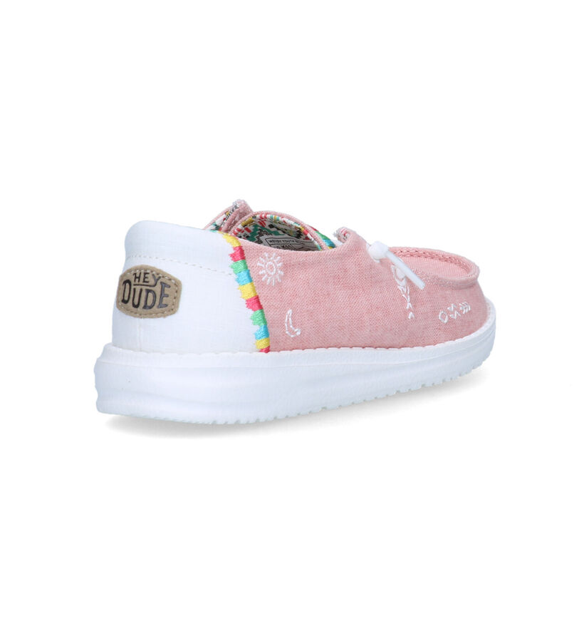 HEYDUDE Wendy Youth Boho Mocassins en Rose pour filles (322993) - pour semelles orthopédiques