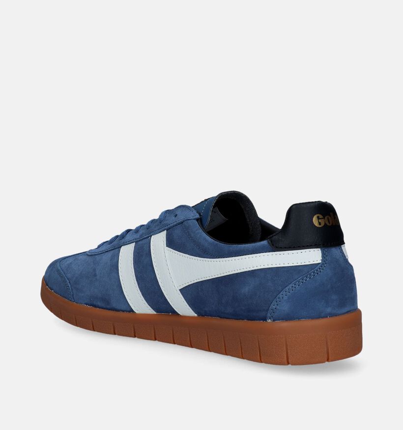 Gola Hurricane Suede Baskets en Bleu pour hommes (336320) - pour semelles orthopédiques