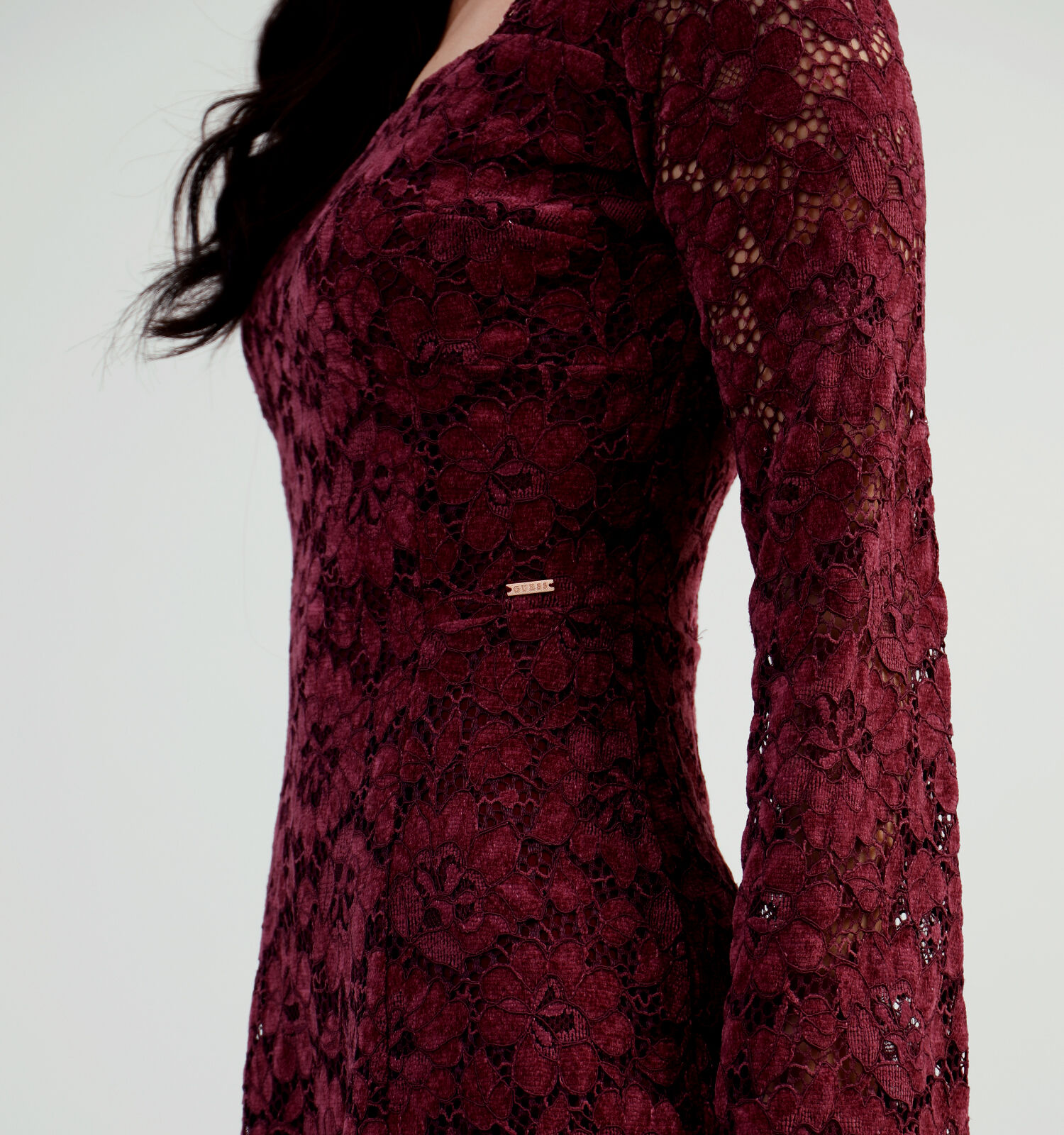 Guess Bordeaux Kanten kleedje Dames Kleedjes Online op TORFS.BE