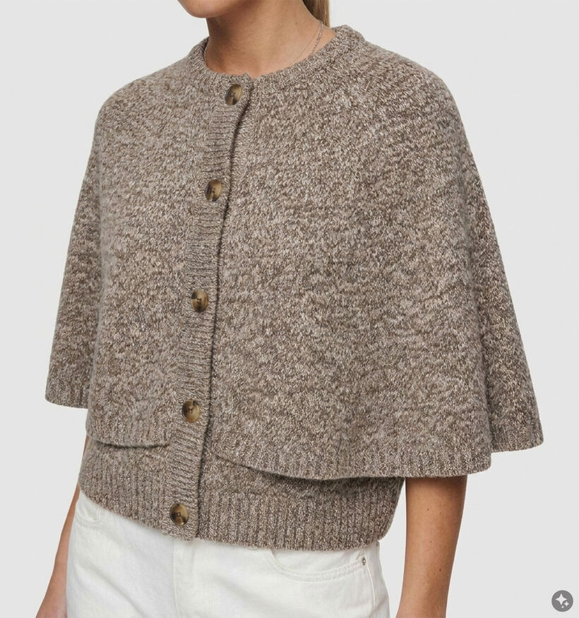 Vero Moda Faith Melange Bruine Cape Cardigan voor dames (379676)