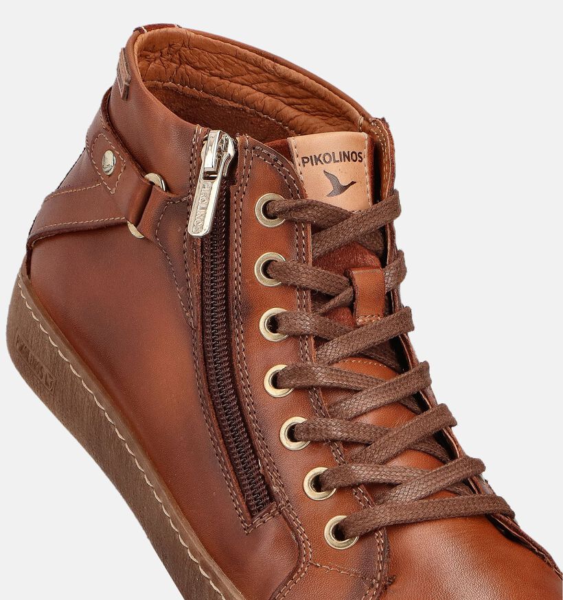 Pikolinos Lanzarote Baskets montantes en Cognac pour femmes (379225) - pour semelles orthop&eacute;diques