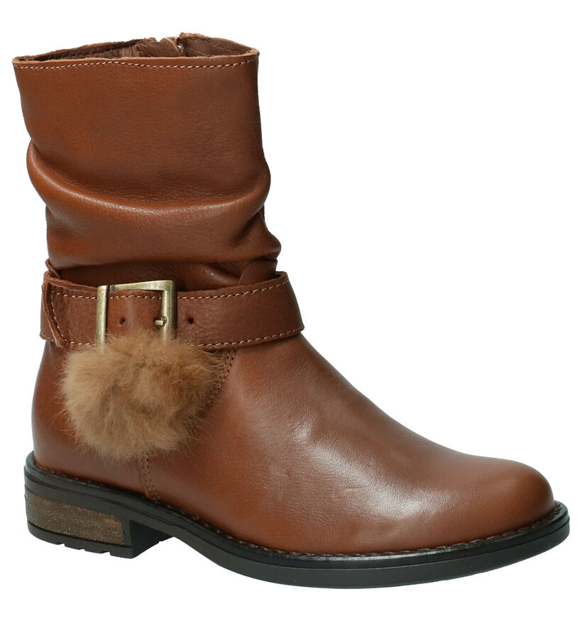 Milo & Mila Joy Cognac Laarzen in leer (257721)