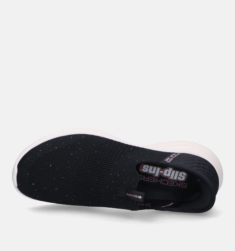 Skechers Slip-ins Ultra Flex 3.0 Shiny Night Zwarte Slip-on Sneakers voor dames (334192) - geschikt voor steunzolen