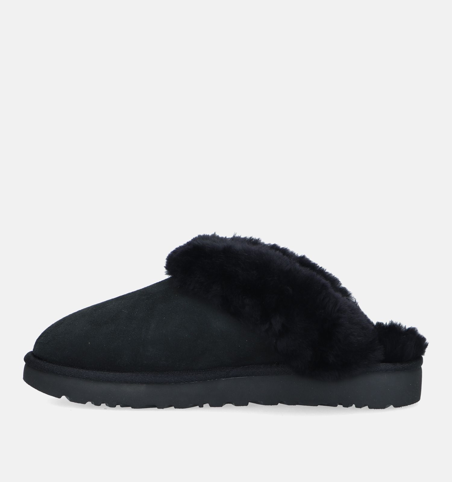 UGG Classic Zwarte Wollen Pantoffels Dames Pantoffels Online