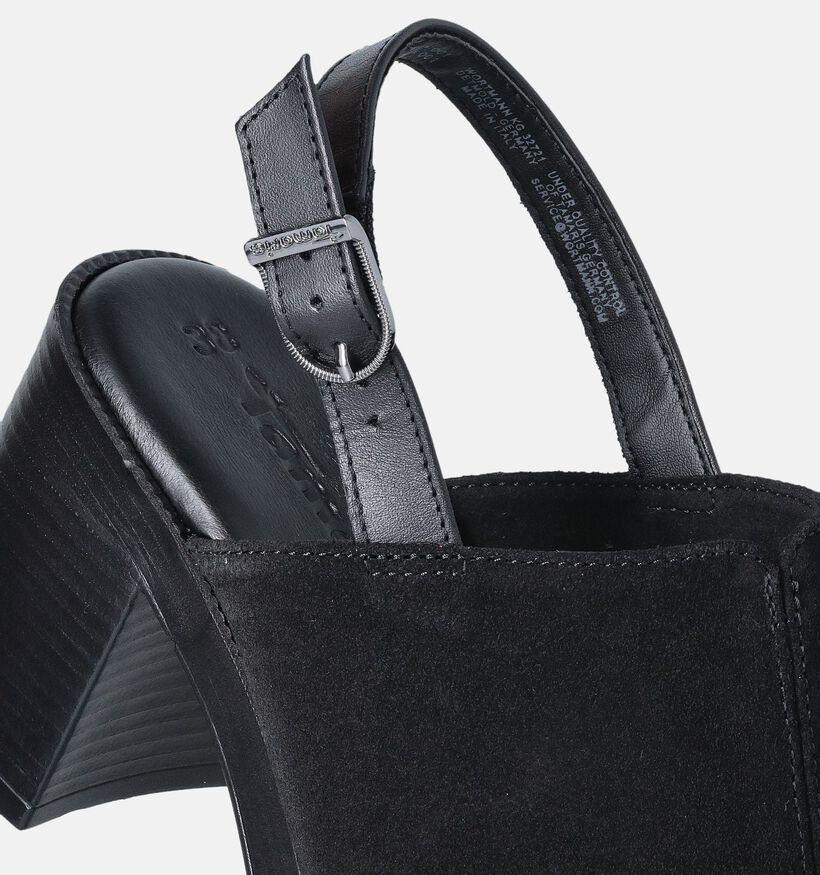 Tamaris Sandales avec talon carré en Noir pour femmes (354380)