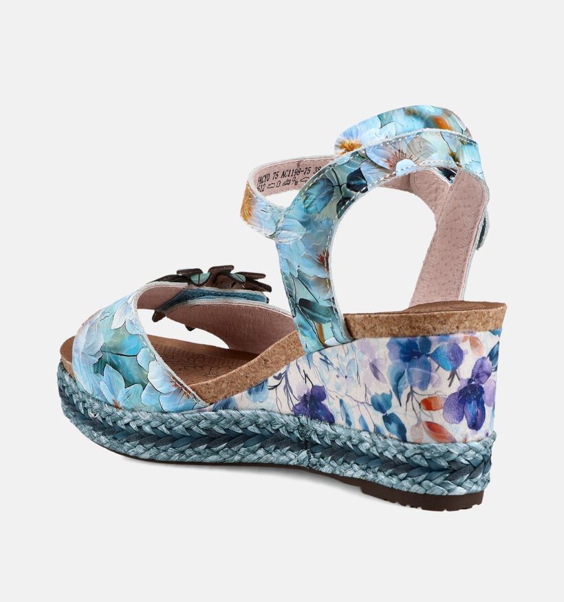 Laura Vita Fayco Sandales compens&eacute;es en Bleu pour femmes (373207)