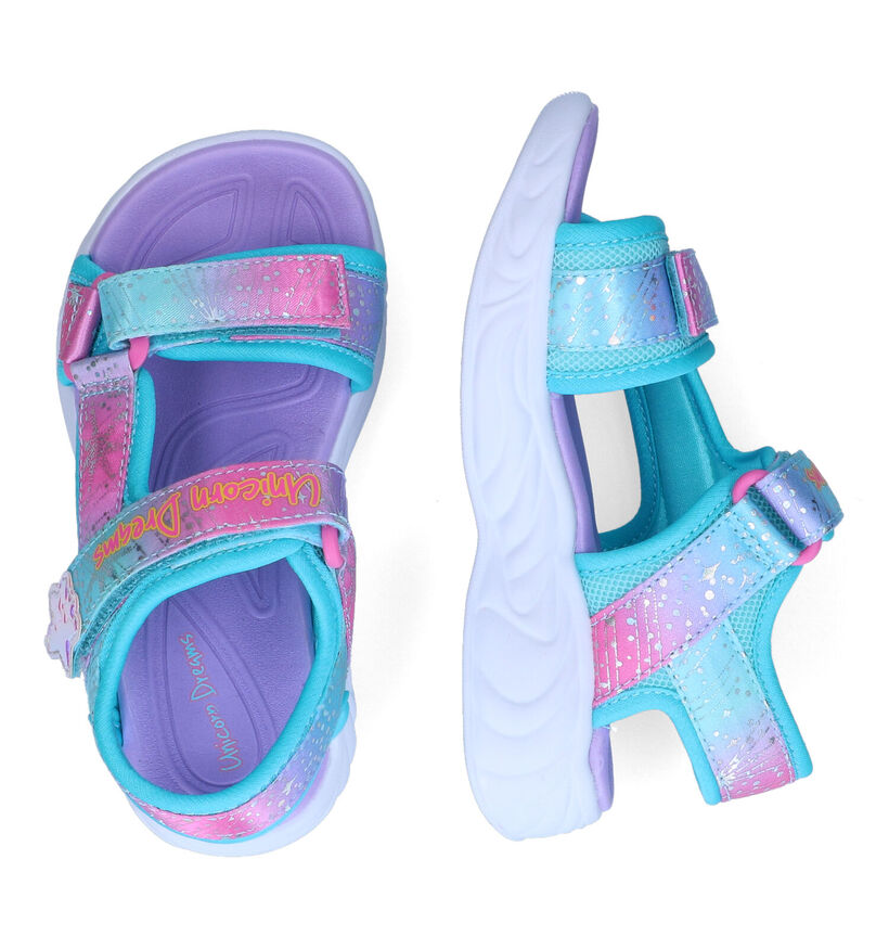 Skechers Unicorn Dreams Blauwe Sandalen in stof (307239)