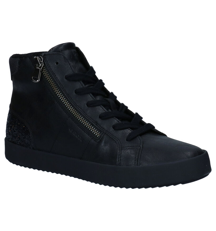 Geox Zwarte Hoge Sneakers in kunstleer (277062)