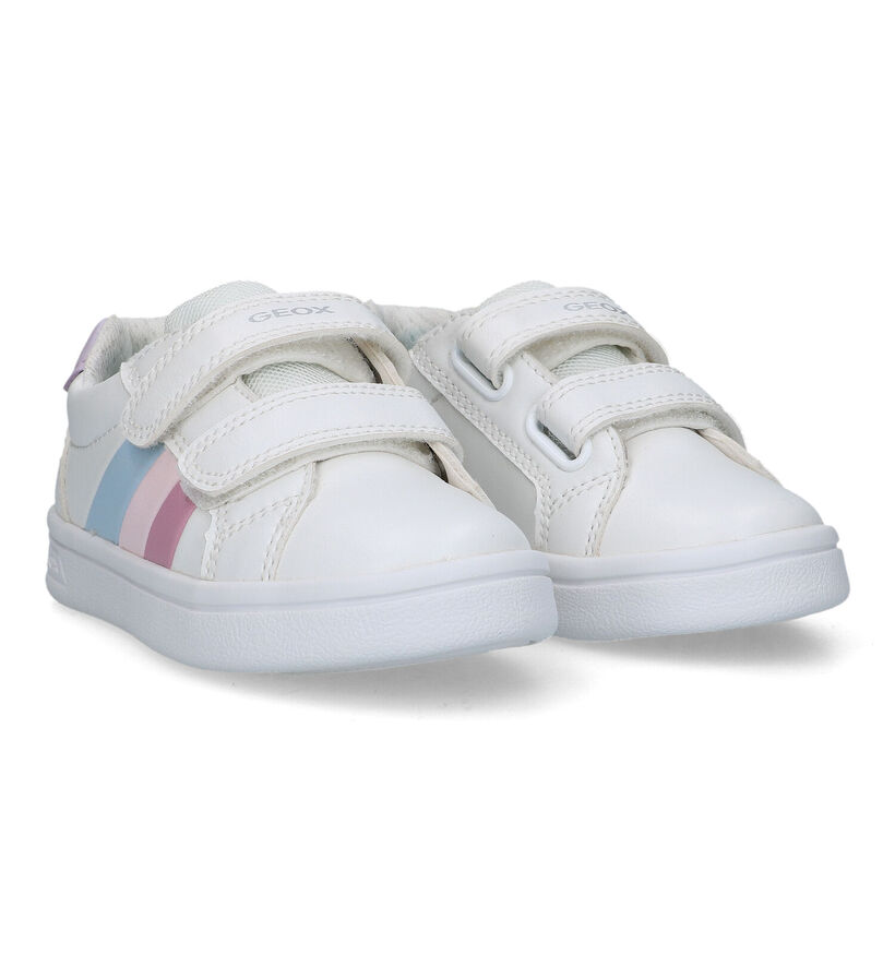 Geox Djrock Baskets en Blanc pour filles (320648) - pour semelles orthopédiques