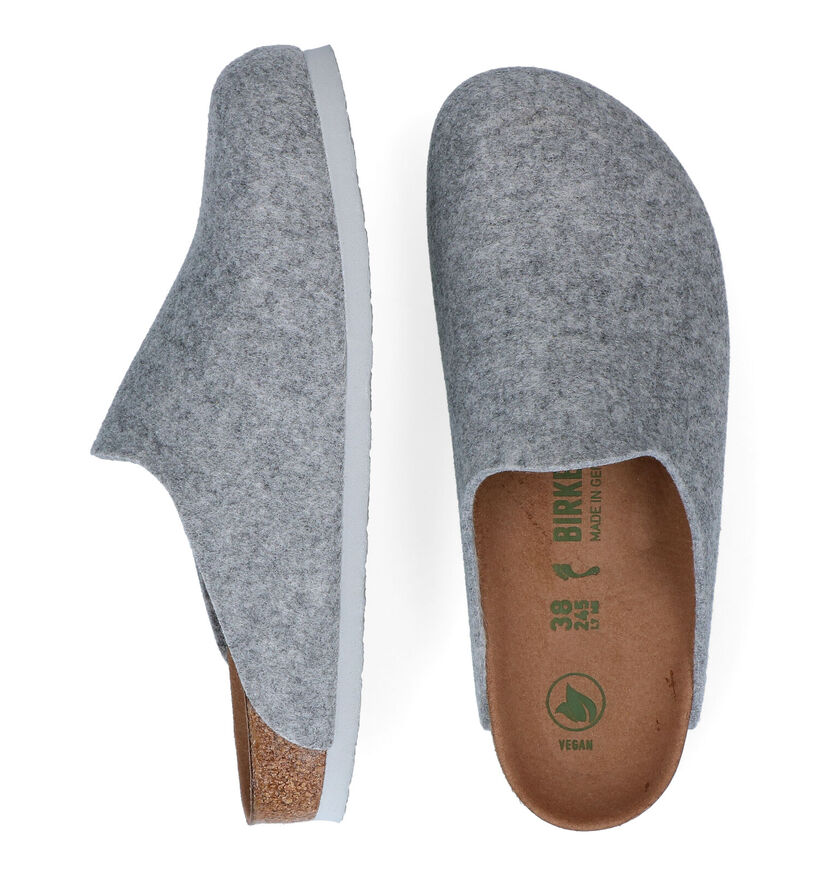 Birkenstock Amsterdam Vegan Pantoufles en Gris en textile (294812)