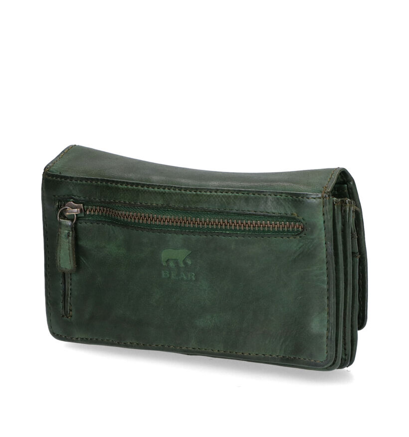 Bear Design Porte-monnaie à rabat en Noir pour femmes (342710)