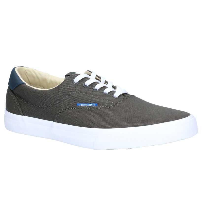 Jack & Jones Mork Canvas Witte Veterschoenen in stof (269163)