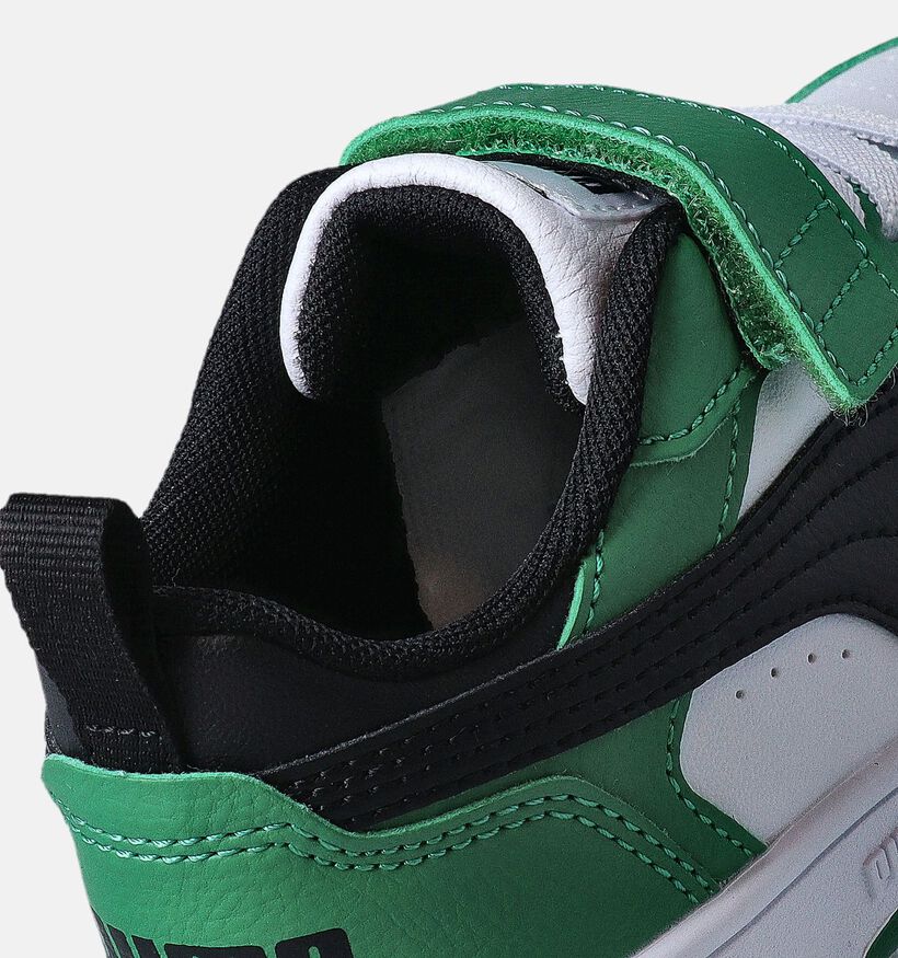 Puma Rebound v6 Lo Baskets en Vert pour filles, garçons (350373) - pour semelles orthopédiques