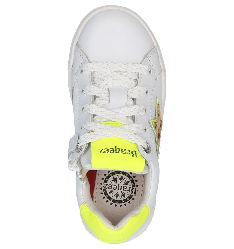 Braqeez Leigh Lowies Witte Lage Sneakers in leer (275291)