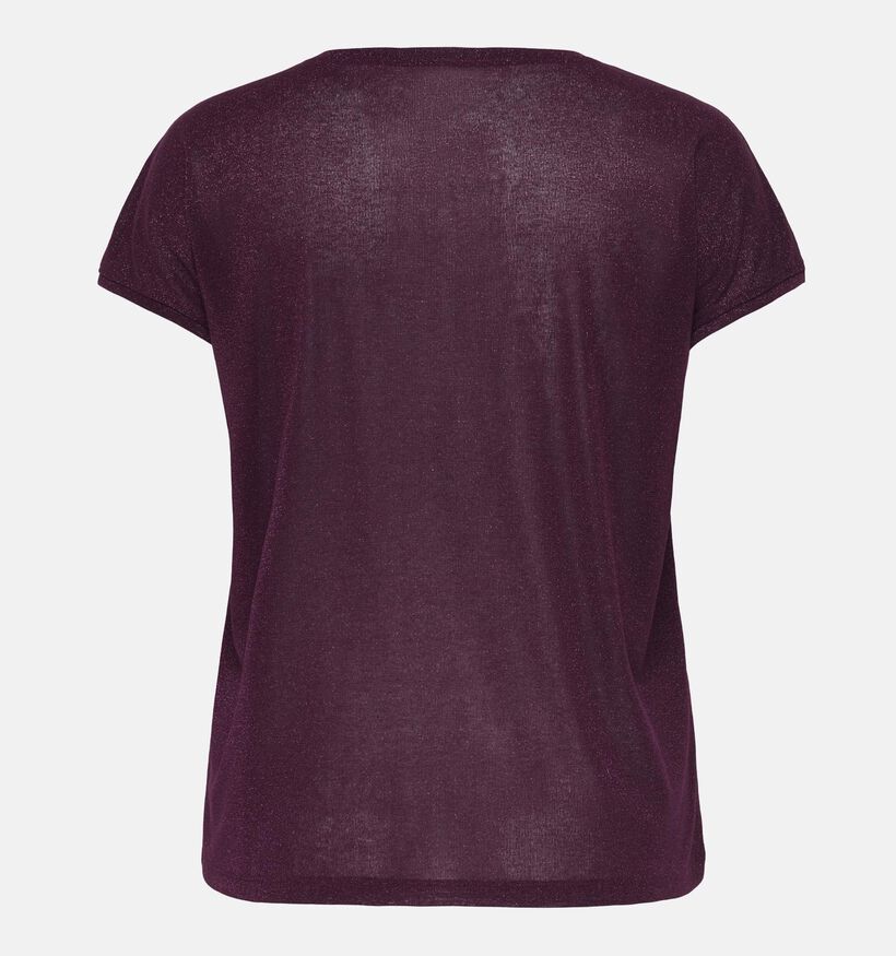 ONLY Carmakoma Silvery T-shirt en Bordeaux pour femmes (381909)