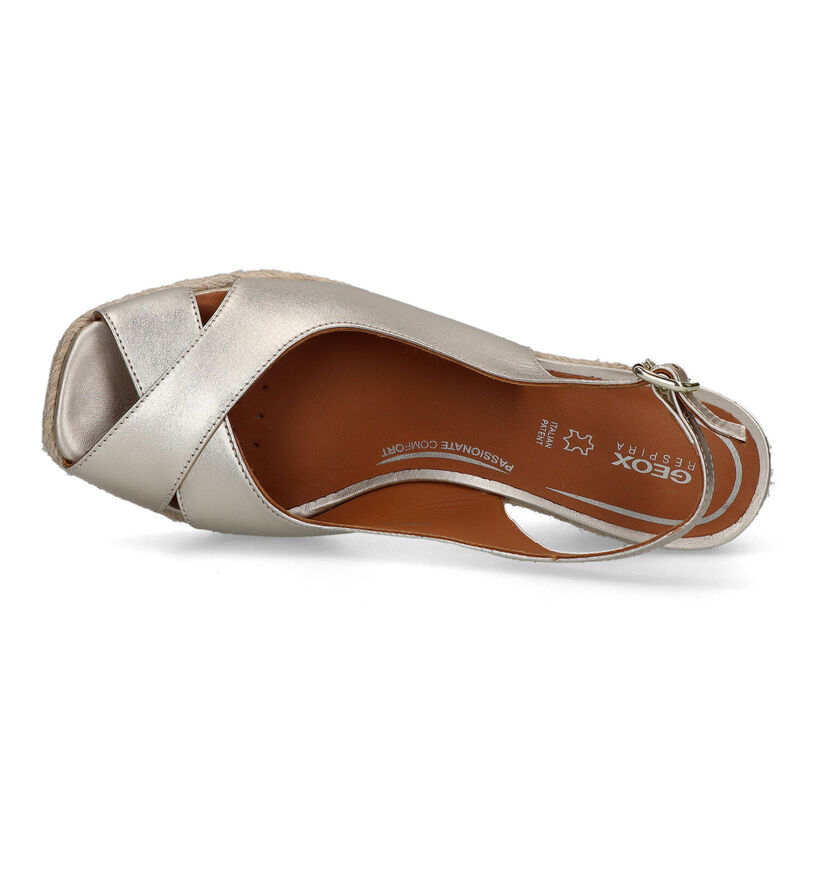 Geox Panarea Gouden Sandalen met sleehak in leer (320121)