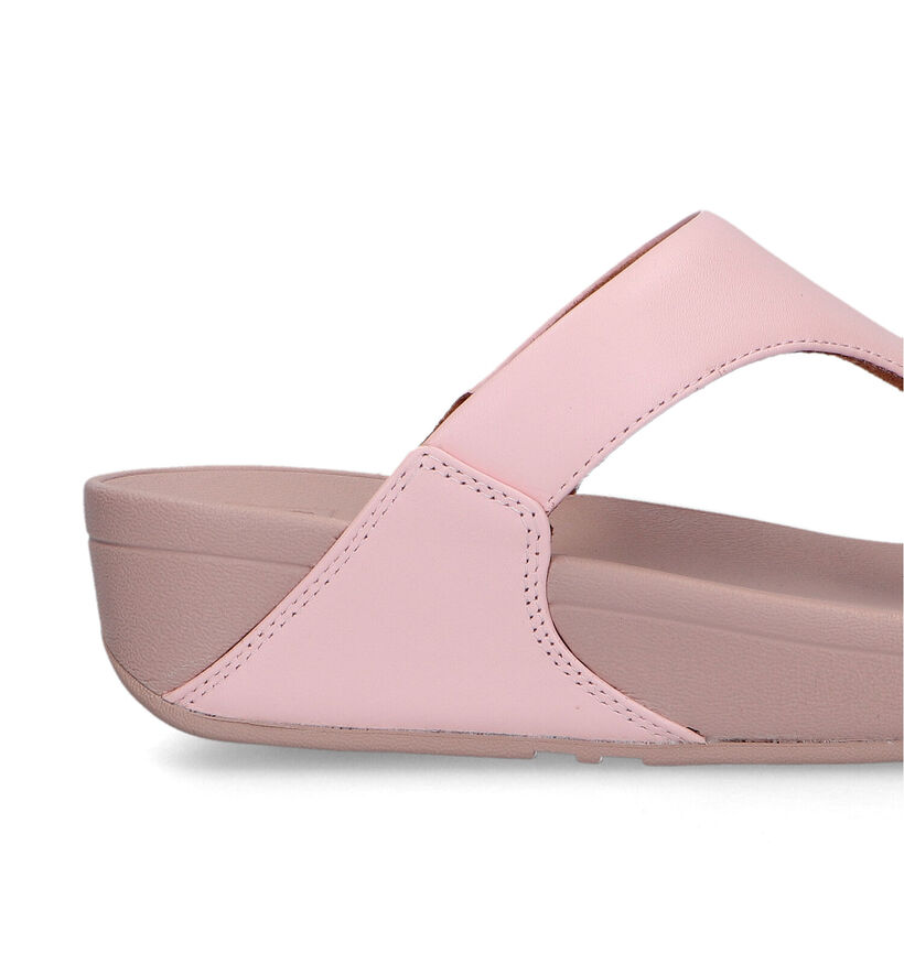 FitFlop Lulu Leather Toepost Zwarte Teenslippers voor dames (353633)