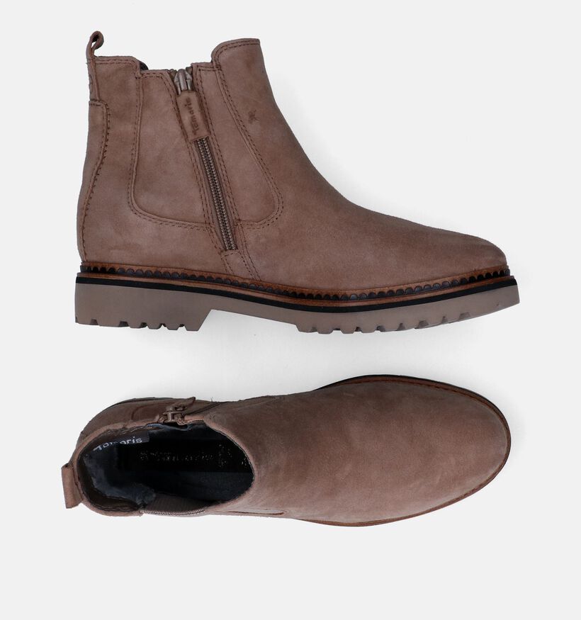Tamaris Bottines Chelsea en Taupe pour femmes (315456)