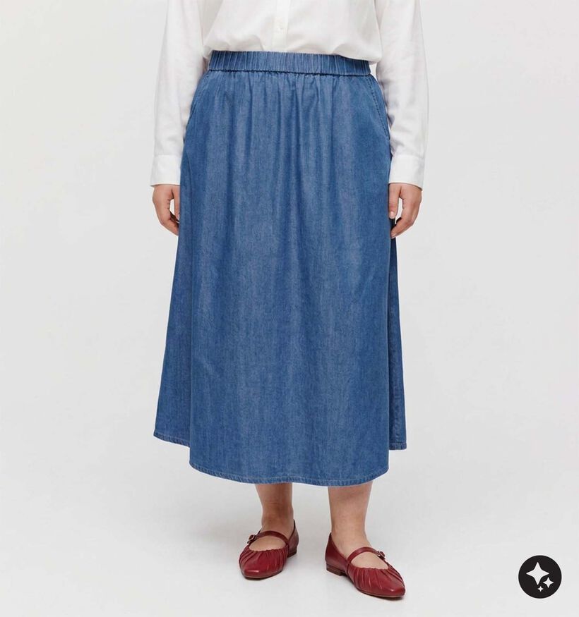 ONLY Carmakoma Bea Jupe mi-longue en Bleu pour femmes (378396)