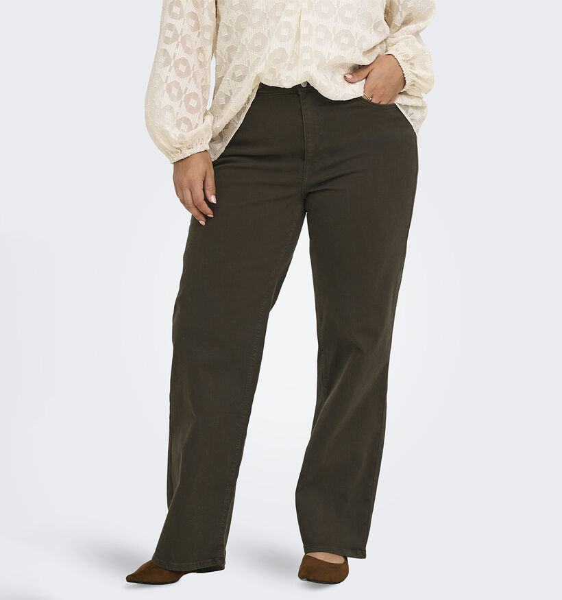 ONLY Carmakoma Willy Donkerbruine Jeansbroek voor dames (381908)