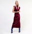 Vila Emily Bordeaux Fluwelen jurk met split (332527)