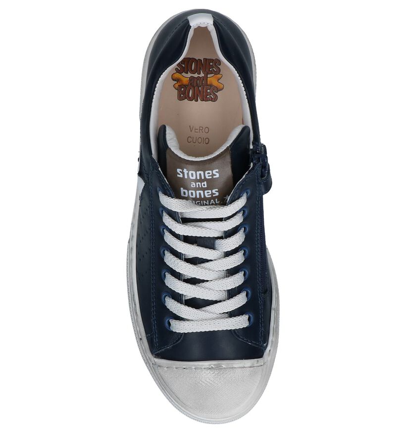 STONES and BONES CORSO Chaussures à Lacets en Bleu en cuir (267212)