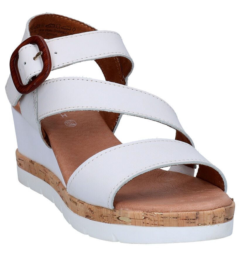 Jana Sandales à talons en Blanc en cuir (270477)