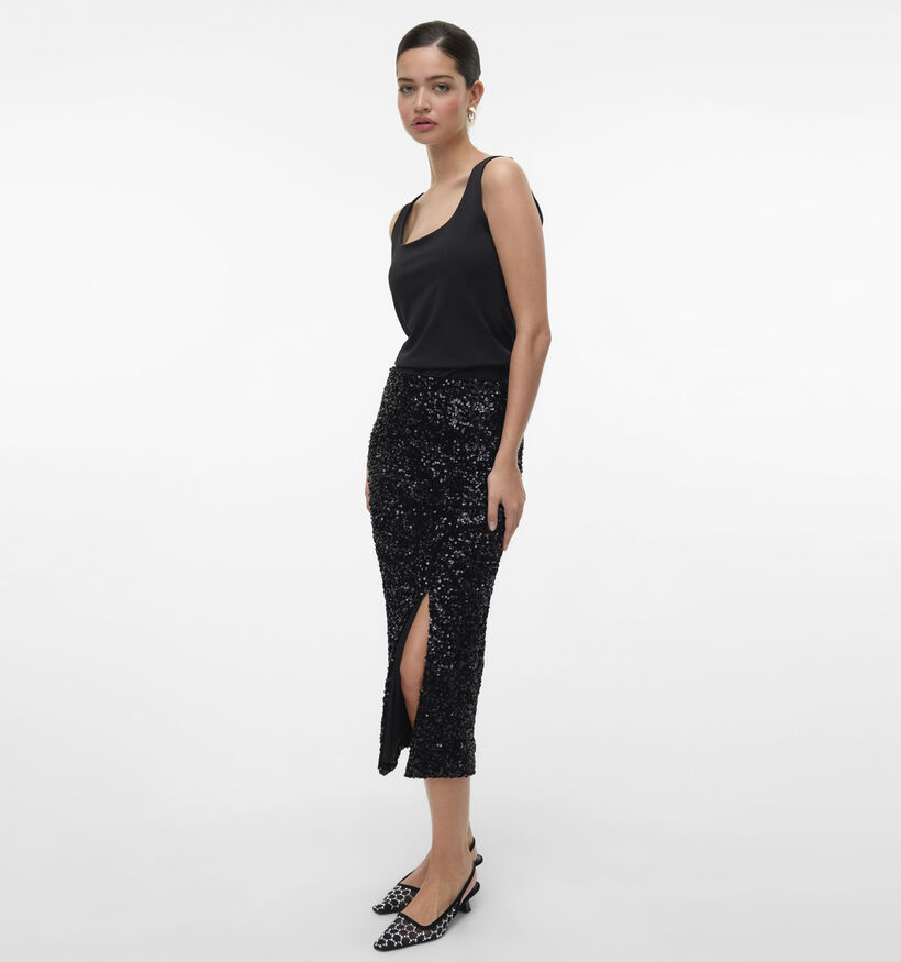 Vero Moda Halia Zwarte Sequins Rok met Split voor dames (374189)