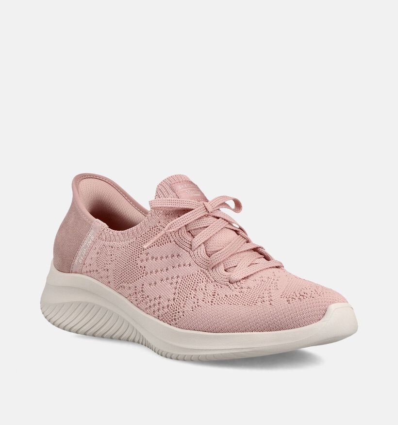 Skechers Ultra Flex 3.0 Back On Track Baskets en Rose pour femmes (371236) - pour semelles orthop&eacute;diques