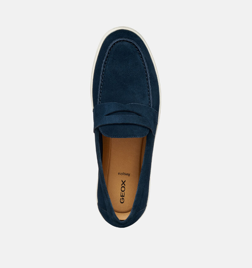 Geox U Serifos Mocassins en Bleu fonc&eacute; pour hommes (367995) - pour semelles orthop&eacute;diques