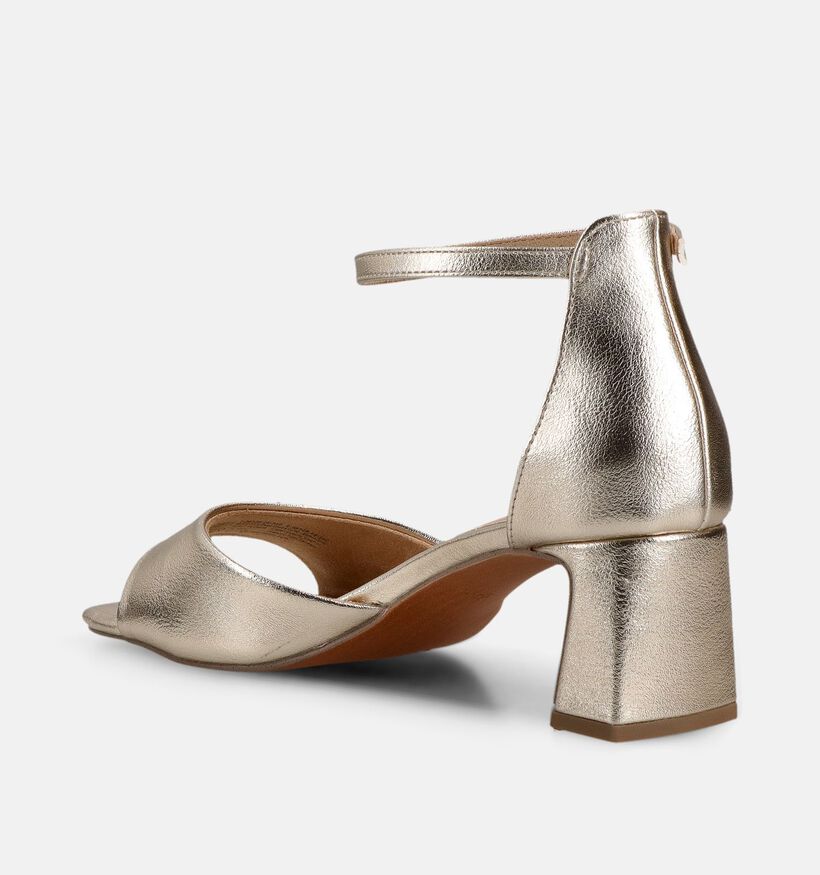 Marco Tozzi Sandales &agrave; talons en Or pour femmes (371866)